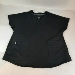 🔥Climate Right By Cuddl Duds Women's Large Black Scrub Top C7